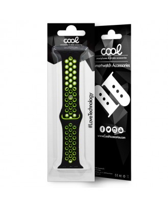 Bracelete COOL para Apple Watch Series 1 / 2 / 3 / 4 / 5 / 6 / 7 / 8 / 9 / SE (38 / 40 / 41 mm) Sport Black
