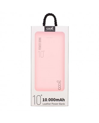 Banco de alimentação de bateria externa universal 10.000 mAh (2 x usb / 2.1A) COOL Couro Rosa