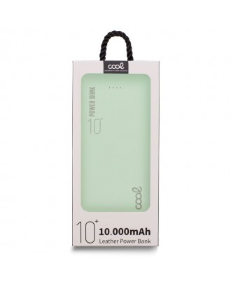 Banco de alimentação de bateria externa universal 10.000 mAh (2 x usb / 2.1A) COOL Couro Verde