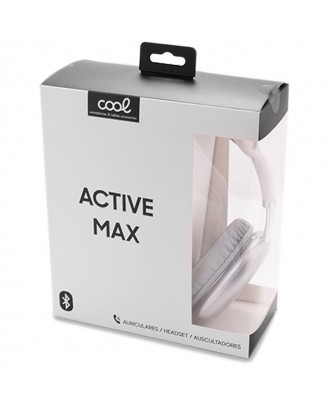 Auscultadores estéreo Bluetooth Capacetes COOL Active Max Branco-Prata