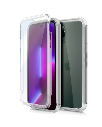 COOL Capa de silicone 3D para iPhone 14 Pro (frente e verso transparentes)