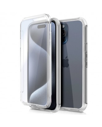 COOL Capa de silicone 3D para iPhone 15 Pro (frente e verso transparentes)
