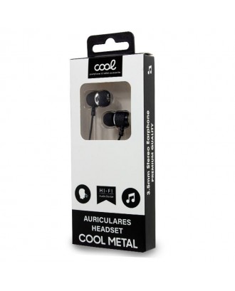 Auriculares COOL metálico estéreo com micro preto