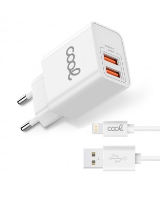Carregador para iPhone COOL 2 x USB + Cabo Lightning 1,2 m (2,4 Amp)