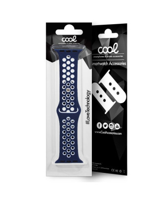 Correia COOL para Apple Watch Series 1 / 2 / 3 / 4 / 5 / 6 / 7 / 8 / 9 / SE (38/40/41 mm) Sport Azul
