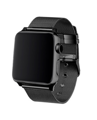 Correia COOL para Apple Watch Series 1 / 2 / 3 / 4 / 5 / 6 / 7 / 8 / 9 / SE (42/44/45 mm) Metal Preto
