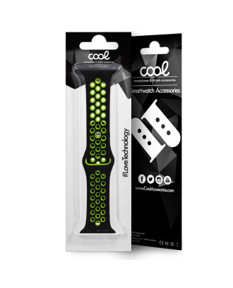 Correia COOL para Apple Watch Series 1 / 2 / 3 / 4 / 5 / 6 / 7 / 8 / 9 / SE (42/44/45 mm) Sport Preto