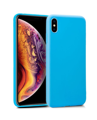 Capa de silicone COOL para iPhone XS Max (azul claro)