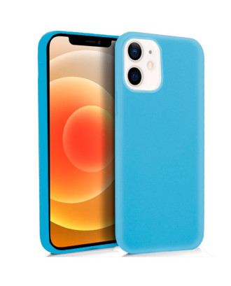 Capa de silicone COOL para iPhone 12 mini (Azul Céu)