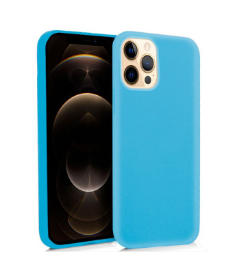 Capa de silicone COOL para iPhone 12 Pro Max (Azul Céu)