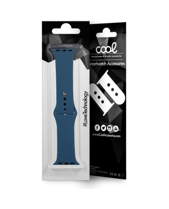 Correia COOL para Apple Watch Series 1 / 2 / 3 / 4 / 5 / 6 / 7 / 8 / 9 / SE (42 / 44 / 45 mm) Borracha Azul