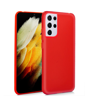 Capa de silicone COOL para Samsung G998 Galaxy S21 Ultra (vermelha)