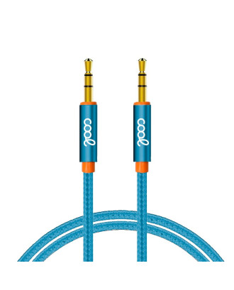 Conector do cabo de 3,5 mm para o conector de 3,5 mm COOL Áudio-Áudio Náilon Azul (1 m)