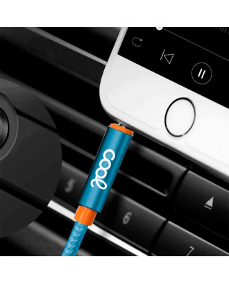 Conector do cabo de 3,5 mm para o conector de 3,5 mm COOL Áudio-Áudio Náilon Azul (1 m)