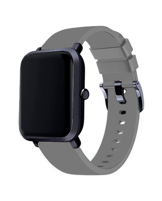 Correia Universal 20mm Amazfit Bip / GTS / Bip Lite / Huawei / Samsung / COOL Borracha Cinza
