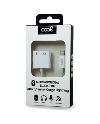 Adaptador de 3,5 mm com conector Bluetooth duplo + carga de relâmpago COOL