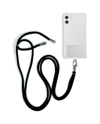 Cordão suspenso universal COOL com cartão de smartphone Preto