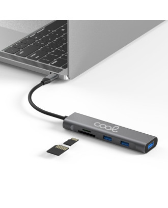 Hub universal COOL 5 em 1 Tipo C (3 x USB 3.0 + SD + Micro SD)