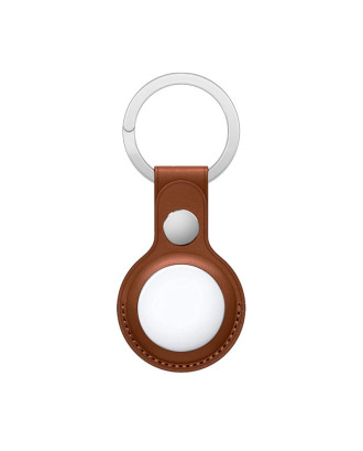 Porta-chaves de proteção COOL compatível com AirTag Couro Marrom