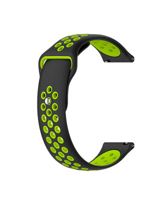 Correia Universal 22mm Amazfit GTR / Stratos / Huawei / Samsung / COOL Borracha Preto-Verde