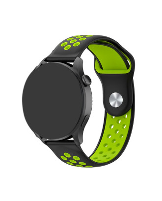 Correia Universal 22mm Amazfit GTR / Stratos / Huawei / Samsung / COOL Borracha Preto-Verde
