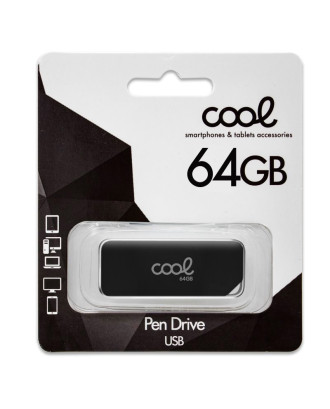 Pen Drive USB x64 GB 2.0 COOL Placa Preta