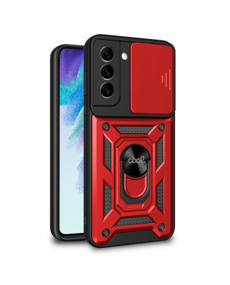Capa COOL para Samsung G990B Galaxy S21 FE Hard Ring Vermelho
