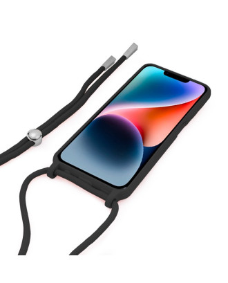 Capa COOL para iPhone 14 Plus com cabo preto liso
