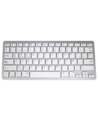 Teclado para PC Espanhol Bluetooth Slim COOL Branco Teclado para PC Espanhol Bluetooth Slim COOL Branco