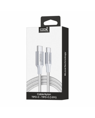 Cabo USB COOL Nylon Universal Tipo C para Tipo C (1,2 metros)