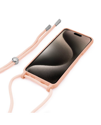 Capa COOL para iPhone 15 Pro Max Cordão Rosa Liso