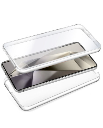 COOL Capa de silicone 3D para Samsung S928 Galaxy S24 Ultra (transparente frente + verso)