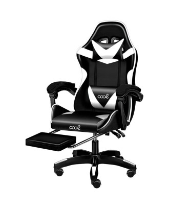 Cadeira Gaming Premium COOL Rest Preto-Branco (Apoio pes)