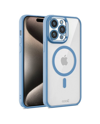 Capa COOL para iPhone 15 Pro Max Magnética Borde Celeste