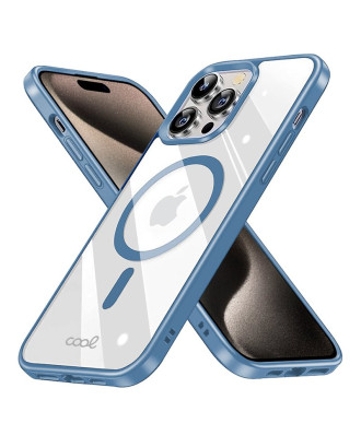 Capa COOL para iPhone 15 Pro Max Magnética Borde Celeste