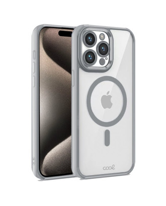 Capa COOL para iPhone 15 Pro Max Magnética Borde Prata