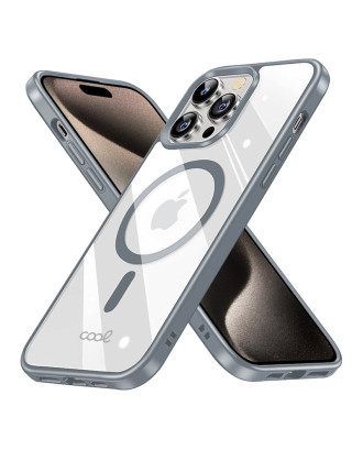 Capa COOL para iPhone 15 Pro Max Magnética Borde Prata