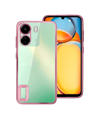 Capa COOL para Xiaomi Redmi 13C / 13C 5G / Poco C65 Borde Metálico (Rosa)