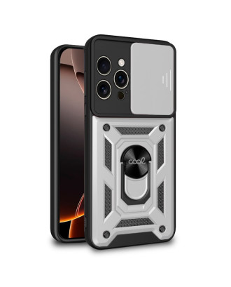 Capa COOL para iPhone 16 Pro Max Hard Ring Prata