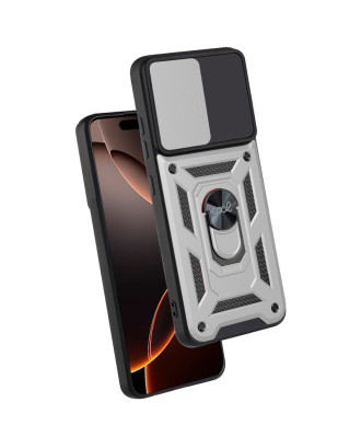 Capa COOL para iPhone 16 Pro Max Hard Ring Prata