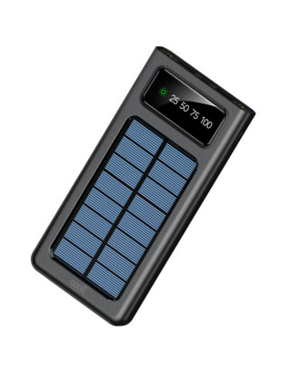 Bateria Externa Power Bank Universal 10.000 mAh + Painel Solar COOL (4 Conexões) Preto