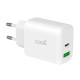 Carregador de Rede Universal Fast Charger Dual (PD) USB + Type-C COOL (45W) Branco