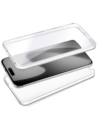 Capa COOL de Silicone 3D para iPhone 17 (Transparente Frente + Verso)