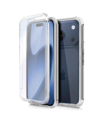 Capa COOL de Silicone 3D para iPhone 17 Pro Max (Transparente Frente + Verso)
