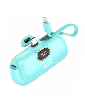 Bateria Externa Power Bank 5000 mAh COOL Cápsula Azul Celeste