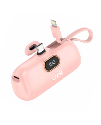 Bateria Externa Power Bank 5000 mAh COOL Cápsula Rosa