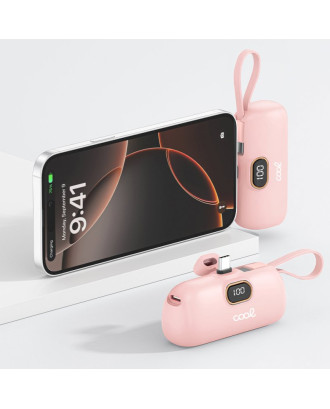 Bateria Externa Power Bank 5000 mAh COOL Cápsula Rosa