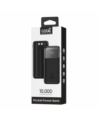 Bateria Externa Power Bank Carregamento Rápido 22.5W 10.000 mAh COOL Pocket Preto