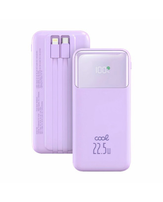Bateria Externa Power Bank Carregamento Rápido 22.5W 10.000 mAh COOL Pocket Violeta