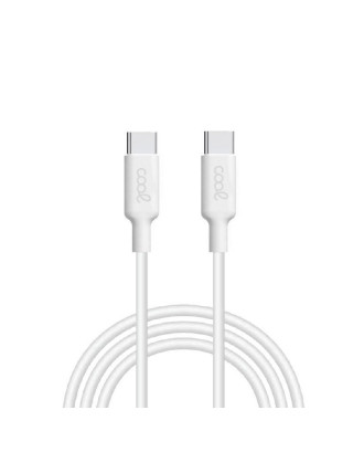 Cabo USB universal COOL compatível TYPE-C a TYPE-C (1.2 metros) Branco 3 Amp